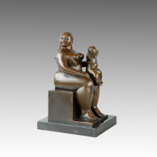 Восточная фигура Толстая мать-сын Бронзовая скульптура TPE-645